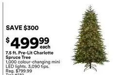 Michaels 7.5 ft. Pre-Lit Charlotte Spruce Tree offer