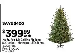 Michaels 7.5 ft. Pre-Lit Collins Fir Tree offer