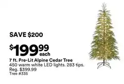 Michaels 7 ft. Pre-Lit Alpine Cedar Tree offer