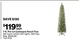 Michaels 7 ft. Pre-Lit Cashmere Pencil Tree offer