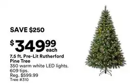 Michaels 7.5 ft. Pre-Lit rutherford Pine Tree offer