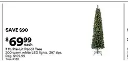 Michaels 7 ft. Pre-Lit Pencil Tree offer
