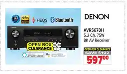 2001 Audio Video AVRS670H DENON 5.2 Ch. 75W 8K AV Receiver offer
