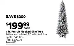 Michaels 7 ft. Pre-Lit Flocked Slim Tree offer
