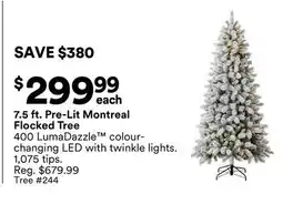 Michaels 7.5 ft. Pre-Lit Montreal Flocked Tree offer
