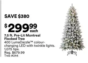 Michaels 7.5 ft. Pre-Lit Montreal Flocked Tree offer