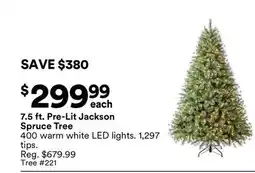 Michaels 7.5 ft. Pre-Lit Jackson Spruce Tree offer