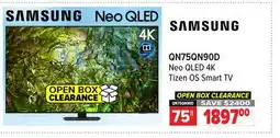 2001 Audio Video QN75QN90D SAMSUNG 75 NEO QLED 4K TV offer