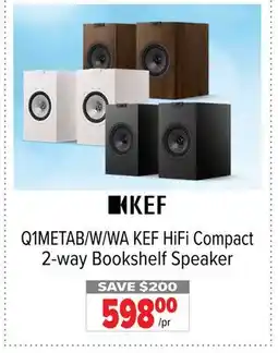 2001 Audio Video Q1METAB/W/WA KEF HiFi Compact 2-way Bookshelf Speaker offer