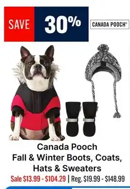 Ren’s Pets Depot Canada Pooch Fall & Winter Boots, Coats, Hats & Sweaters offer