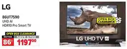 2001 Audio Video 86UT7590 LG 86 UHD AI HDR10 Pro Smart TV offer