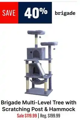 Ren’s Pets Depot Brigade Multi-Level Tree with Scratching Post & Hammock offer