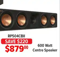 2001 Audio Video RP504CBII Klipsch 600 Watt Centre Speaker offer