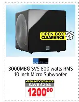 2001 Audio Video 3000MBG SVS 800 watts RMS 10 Inch Micro Subwoofer offer