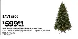 Michaels 9 ft. Pre-Lit Blue Mountain Spruce Tree offer