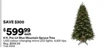 Michaels 9 ft. Pre-Lit Blue Mountain Spruce Tree offer