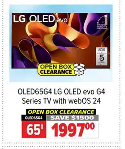 2001 Audio Video OLED65G4 LG 65 OLED evo G4 Series TV with webOS 24 offer