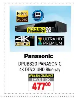 2001 Audio Video DPUB820 PANASONIC 4K DTS:X UHD Blue-ray offer