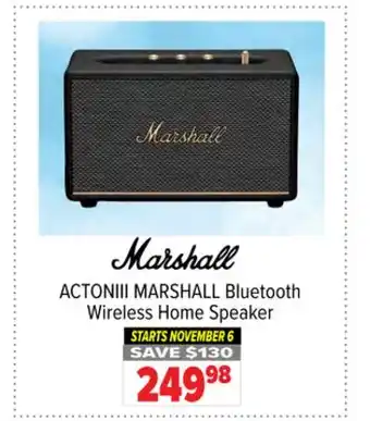 2001 Audio Video ACTONIII MARSHALL Bluetooth Wireless Home Speaker offer