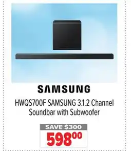 2001 Audio Video HWQS700F SAMSUNG 3.1.2 Channel Soundbar with Subwoofer offer