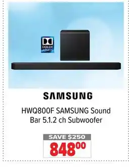 2001 Audio Video HWQ800F SAMSUNG Sound Bar 5.1.2 ch Subwoofer offer