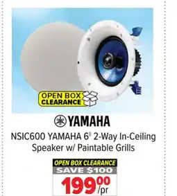 2001 Audio Video NSIC600 YAMAHA 6 2-Way In-Ceiling Speaker w/ Paintable Grills offer