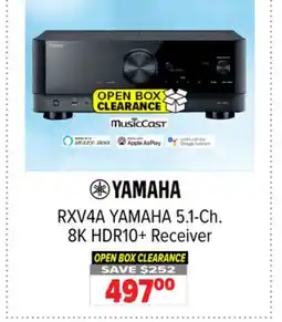 2001 Audio Video RXV4A YAMAHA 5.1-Ch. 8K HDR10+ Receiver offer