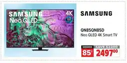 2001 Audio Video QN85QN85D Samsung 85 Neo QLED 4K Smart TV offer