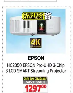 2001 Audio Video HC2350 EPSON Pro-UHD 3-Chip 3 LCD SMART Streaming Projector offer