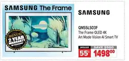 2001 Audio Video QN55LS03F SAMSUNG 55 The Frame QLED 4K Art Mode Vision AI Smart TV offer