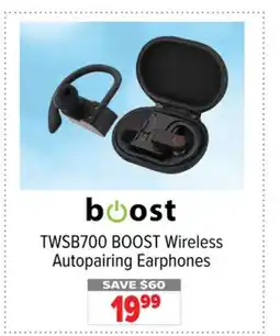 2001 Audio Video TWSB700 BOOST Wireless Autopairing Earphones offer