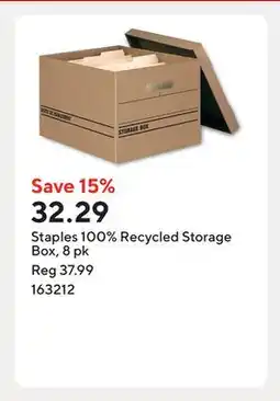 Staples Staples 100% Recycled Storage Box, 8 pk offer