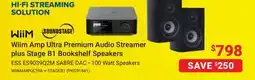 Visions Electronics Wiim Amp Ultra Premium Audio Streamer plus Stage B1 Bookshelf Speakers offer