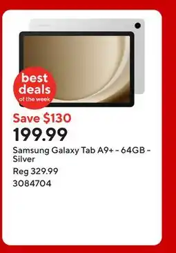 Staples Samsung Galaxy Tab A9+ - 64GB - Silver offer