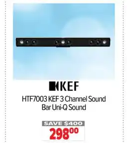 2001 Audio Video HTF7003 KEF 3 Channel Sound Bar Uni-Q Sound offer