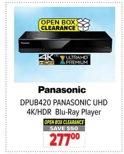 2001 Audio Video DPUB420 PANASONIC UHD 4K/HDR Blu-Ray Player offer