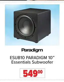 2001 Audio Video ESUB10 PARADIGM 10 Essentials Subwoofer offer