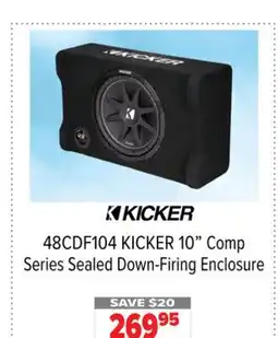 2001 Audio Video 48CDF104 KICKER 10 Comp Series Sealed Down-Firing Enclosure offer