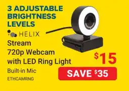 Visions Electronics ETHCAMRNG Stream 720p Webcam with LED Ring Light offer