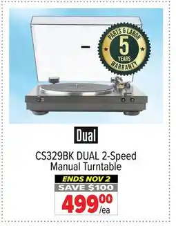 2001 Audio Video CS329BK DUAL 2-Speed Manual Turntable offer