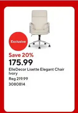 Staples ElleDecor Lisette Elegant Chair Ivory offer