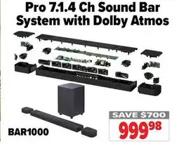2001 Audio Video BAR1000 Pro 7.1.4 Ch Sound Bar System with Dolby Atmos offer