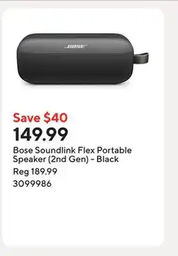 Staples Bose Soundlink Flex Portable Speaker (2nd Gen) - Black offer