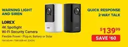 Visions Electronics LOREX 4K Spotlight Wi-Fi Security Camera offer