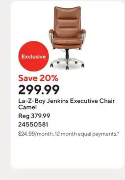 Staples La-Z-Boy Jenkins Executive Chair Camel offer