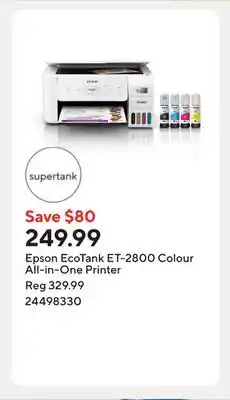 Staples Epson EcoTank ET-2800 Colour All-in-One Printer offer