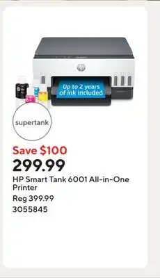 Staples HP Smart Tank 6001 All-in-One Printer offer