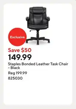 Staples Staples Bonded Leather Task Chair - Black offer