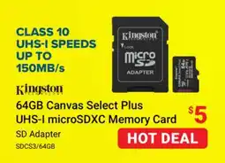 Visions Electronics 64GB Canvas Select UHS-I microSDXC Memory Card offer