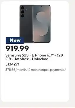 Staples Samsung S25 FE Phone 6.7 - 128 GB - Jetblack - Unlocked offer